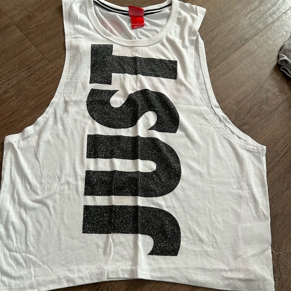 Nike Tops - EUC NIKE White Tank Top with Black Glitter Text
